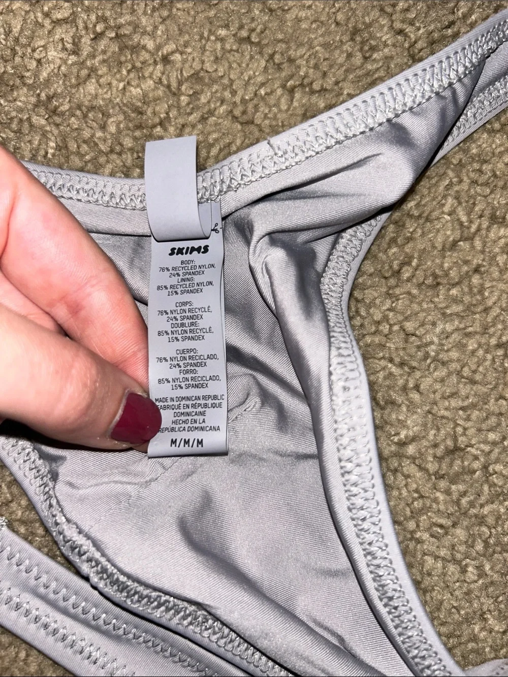 NWOT SKIMS Scoop Neck Bikini Top - Light Gray